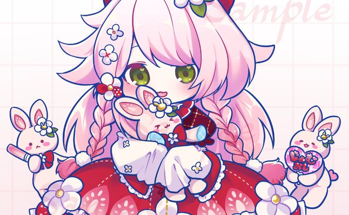 ミニキャライラスト（兎原じゃむ様）