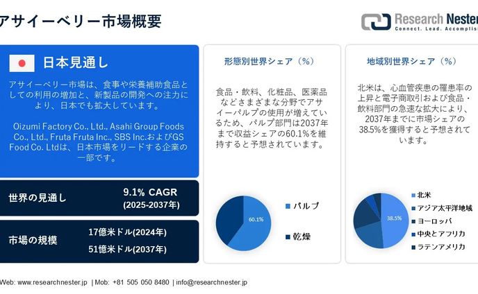 アサイーベリー市場調査：規模、シェア、推進要因、収益、用途、業界需要分析 2037