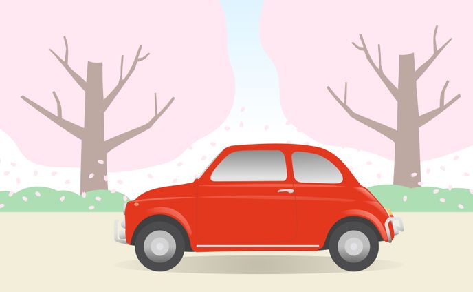 Fiat500と桜