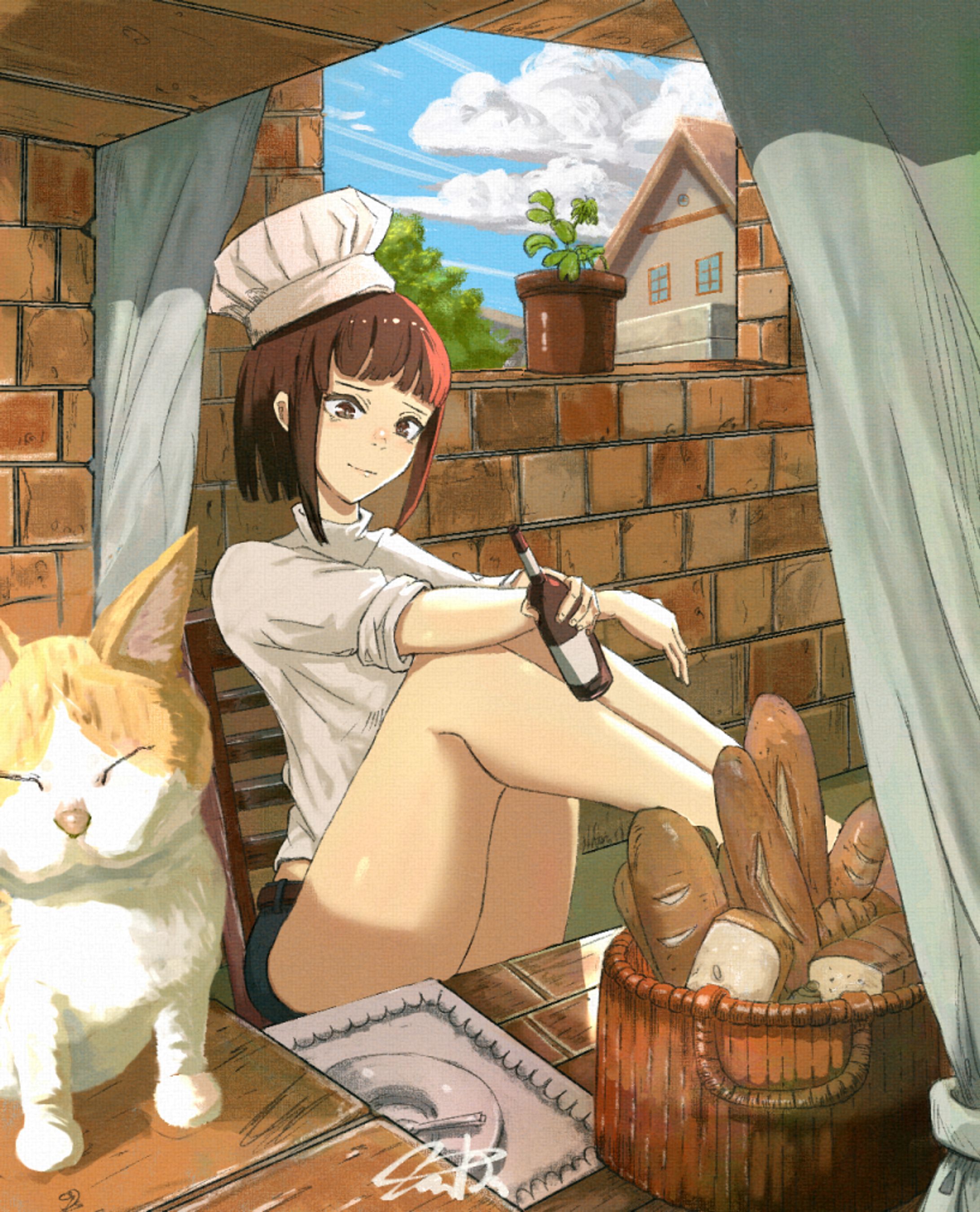 パン屋に猫様-1