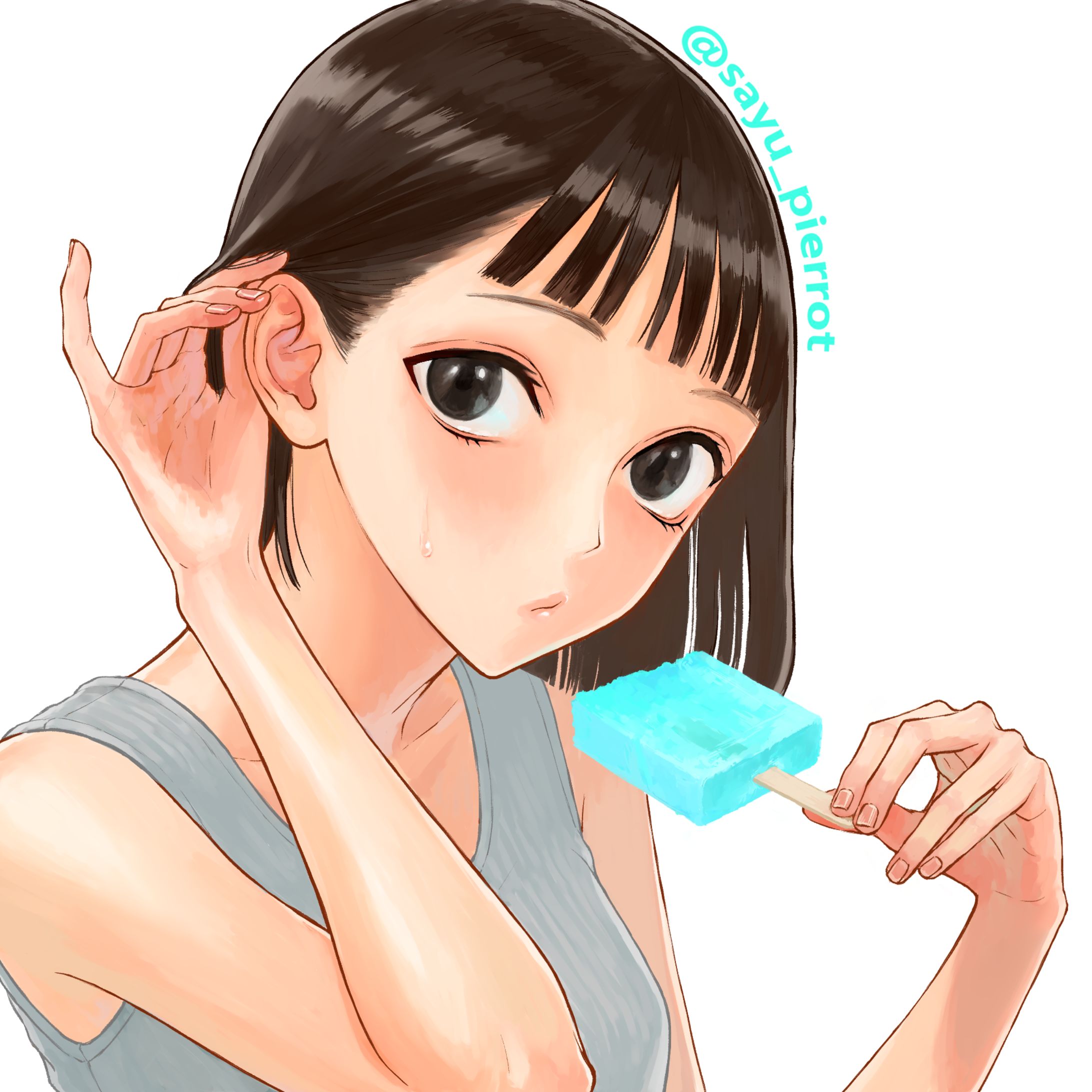アイスを食べる女の子-1