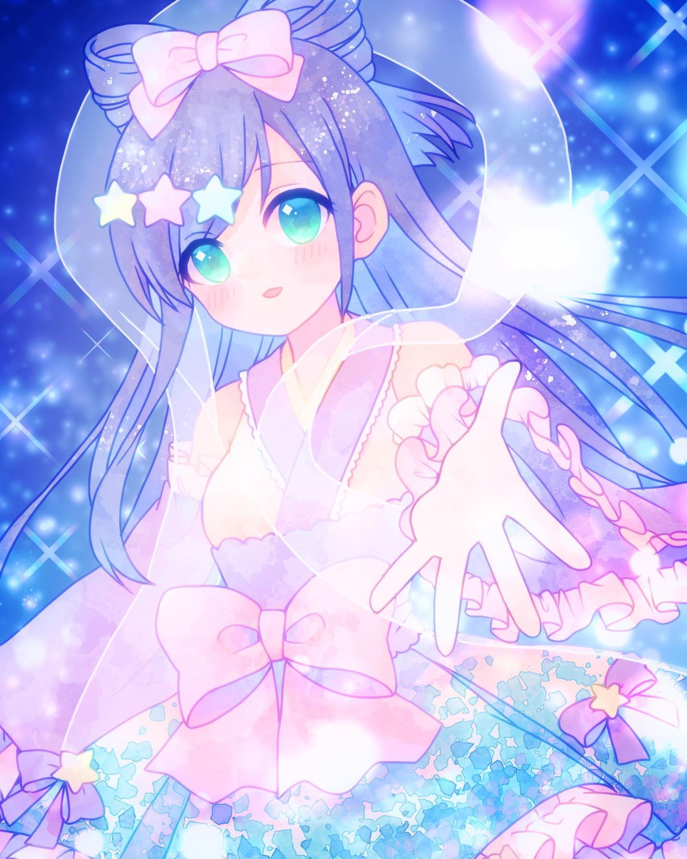 ⭐️✨🎋 #イラスト　#お絵かき　#おえかき　#お絵描き　#illustration #illust #女の子　#女の子イラスト　#デジタル　#デジタルイラスト　#デジタル絵　#オリジナル　#オリジナルイラスト　#オリジナル絵　#ロリィタ　#ロリィタファッション　#ロリータ　#ロリータファッション　#フリル　#リボン #ゆめかわいい #ゆめかわ　#七夕　#たなばた　#織姫-1