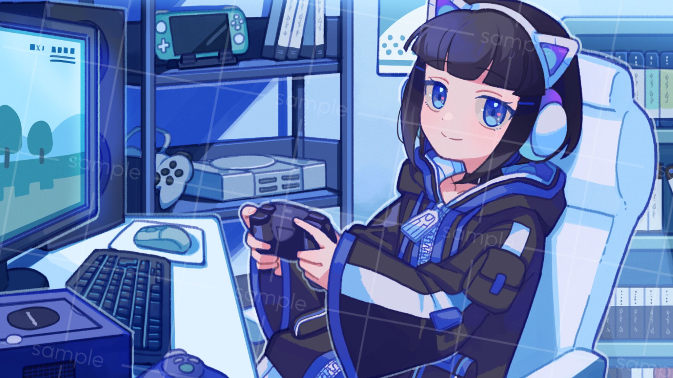 配信サムネイル用イラスト/ｾﾂﾅ ﾂﾅ様-1