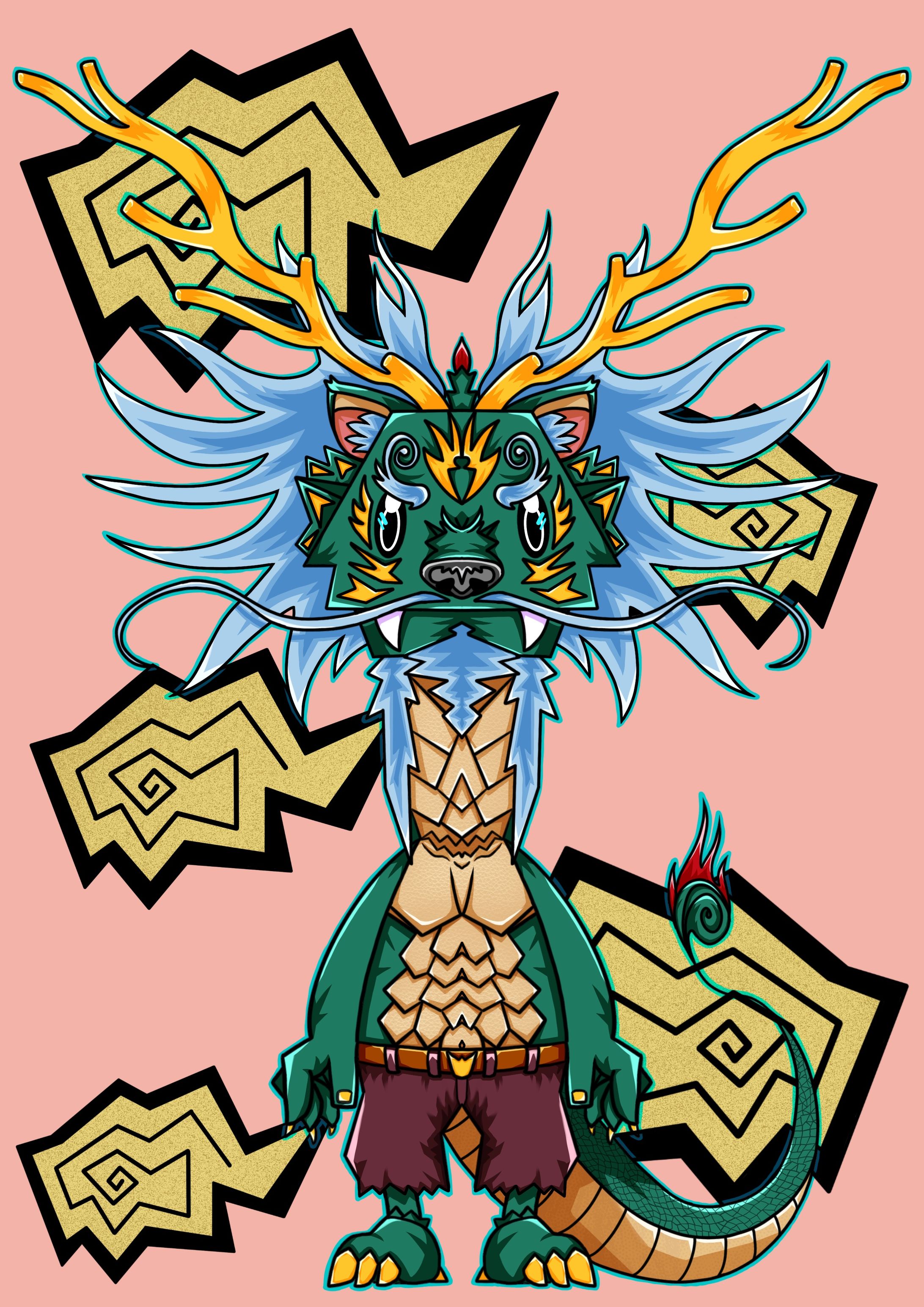 "緑・紫・青龍(Green,purple,blue dragon)"-1