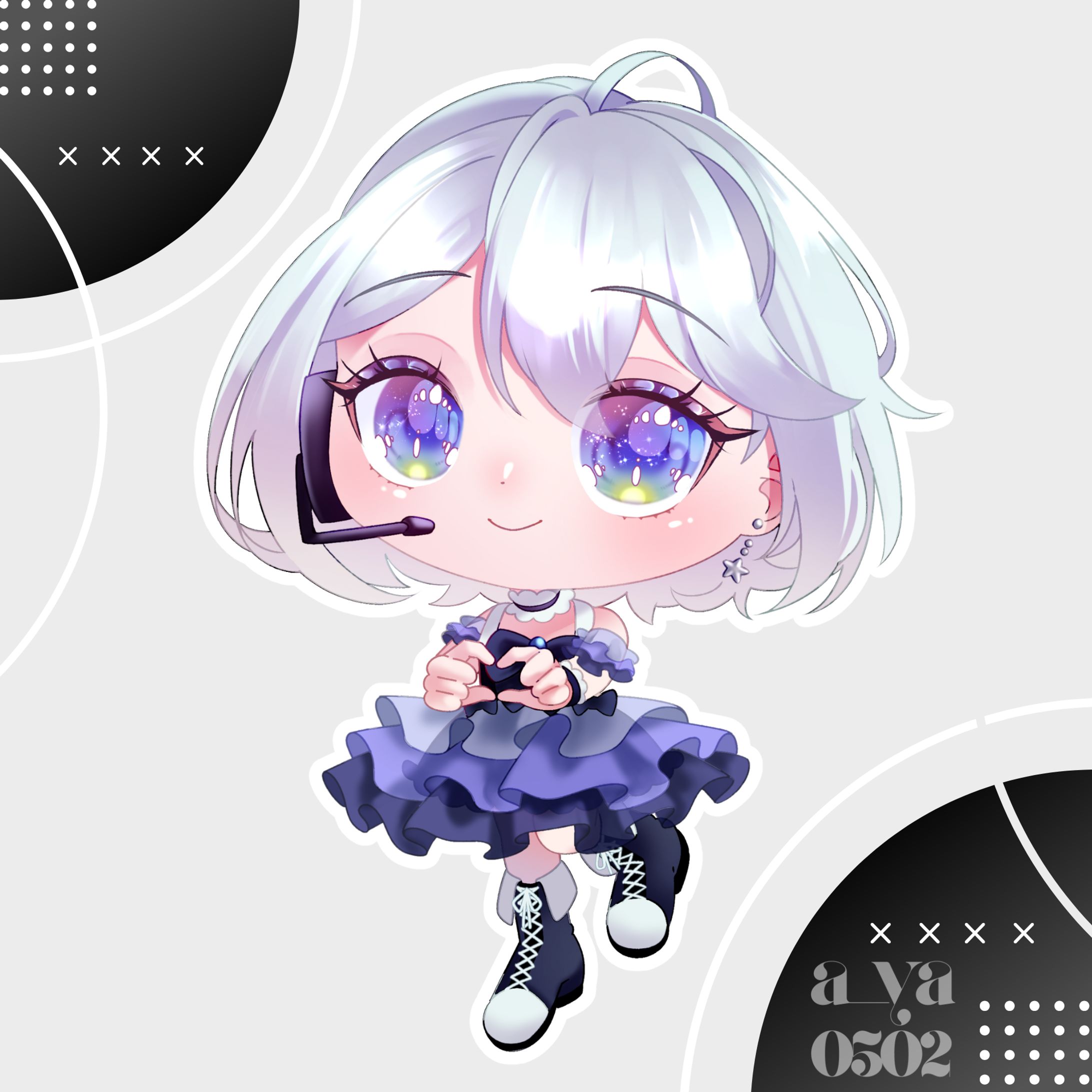 星空璃音様アイドル衣装ミニキャラ-1