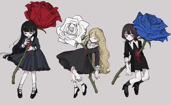 イラスト、薔薇