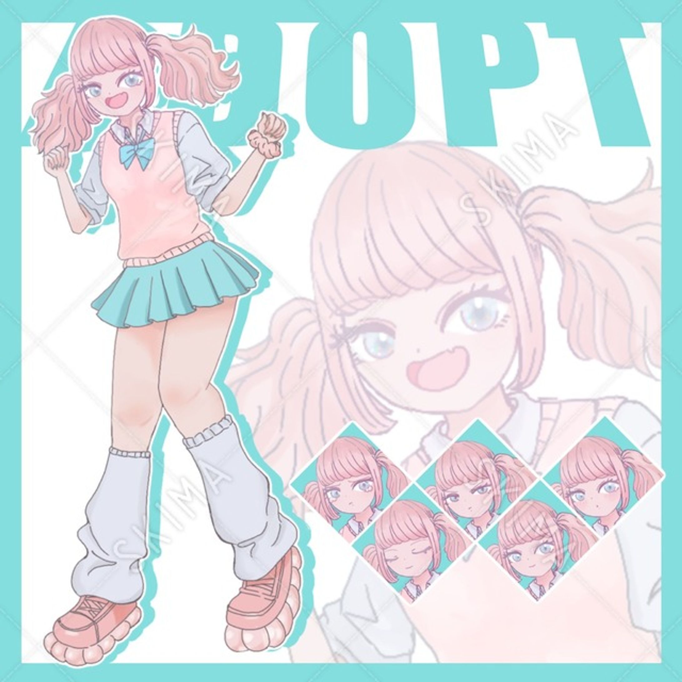 女の子/ギャル/制服/ツインテール　Adopt.１-1