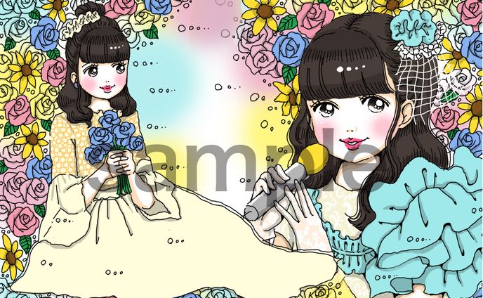 26時のマスカレイド大門果琳さん卒業公演横断幕イラスト