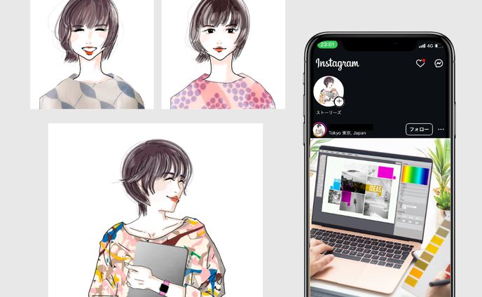 K様　Instagram　アイコンイラスト