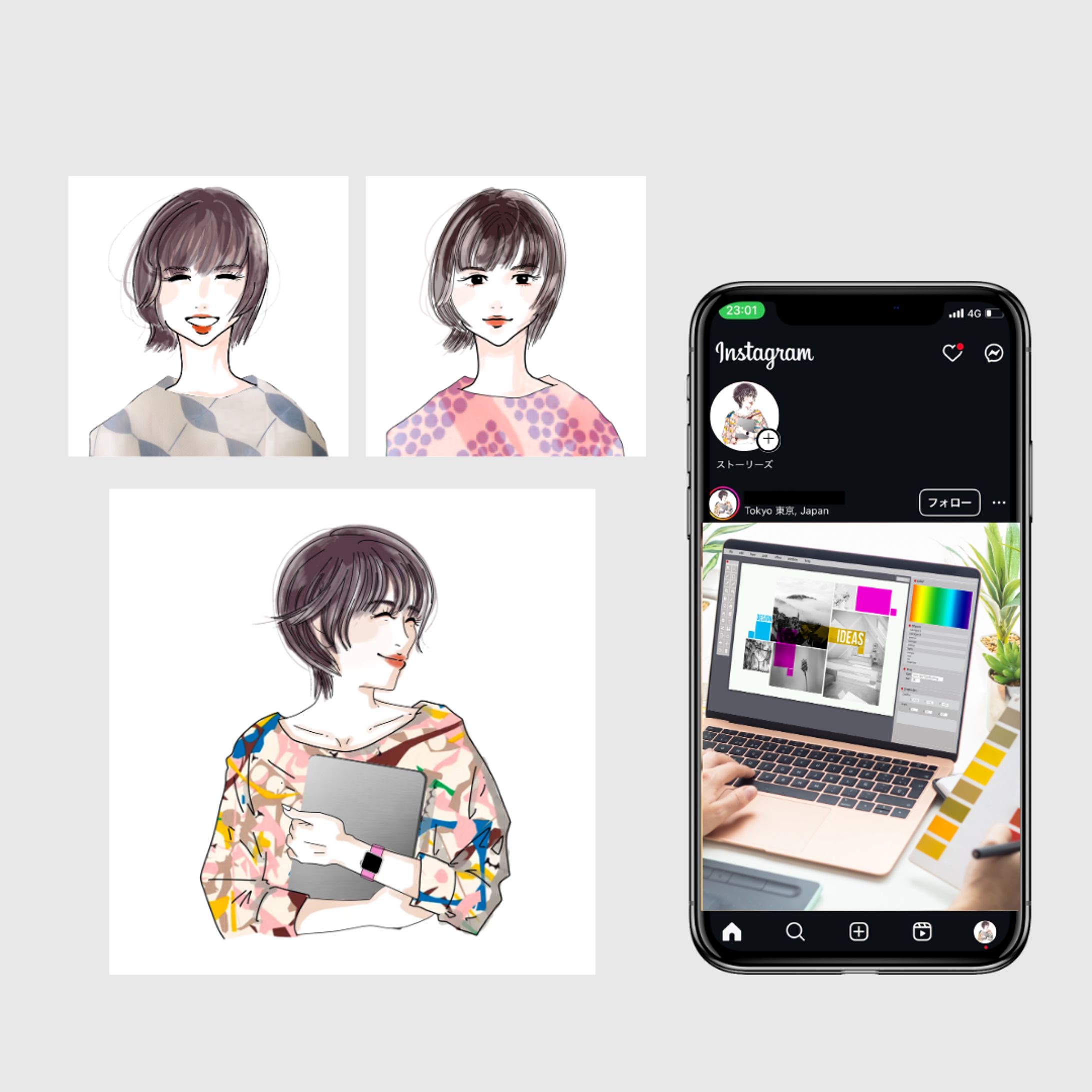 K様　Instagram　アイコンイラスト-1