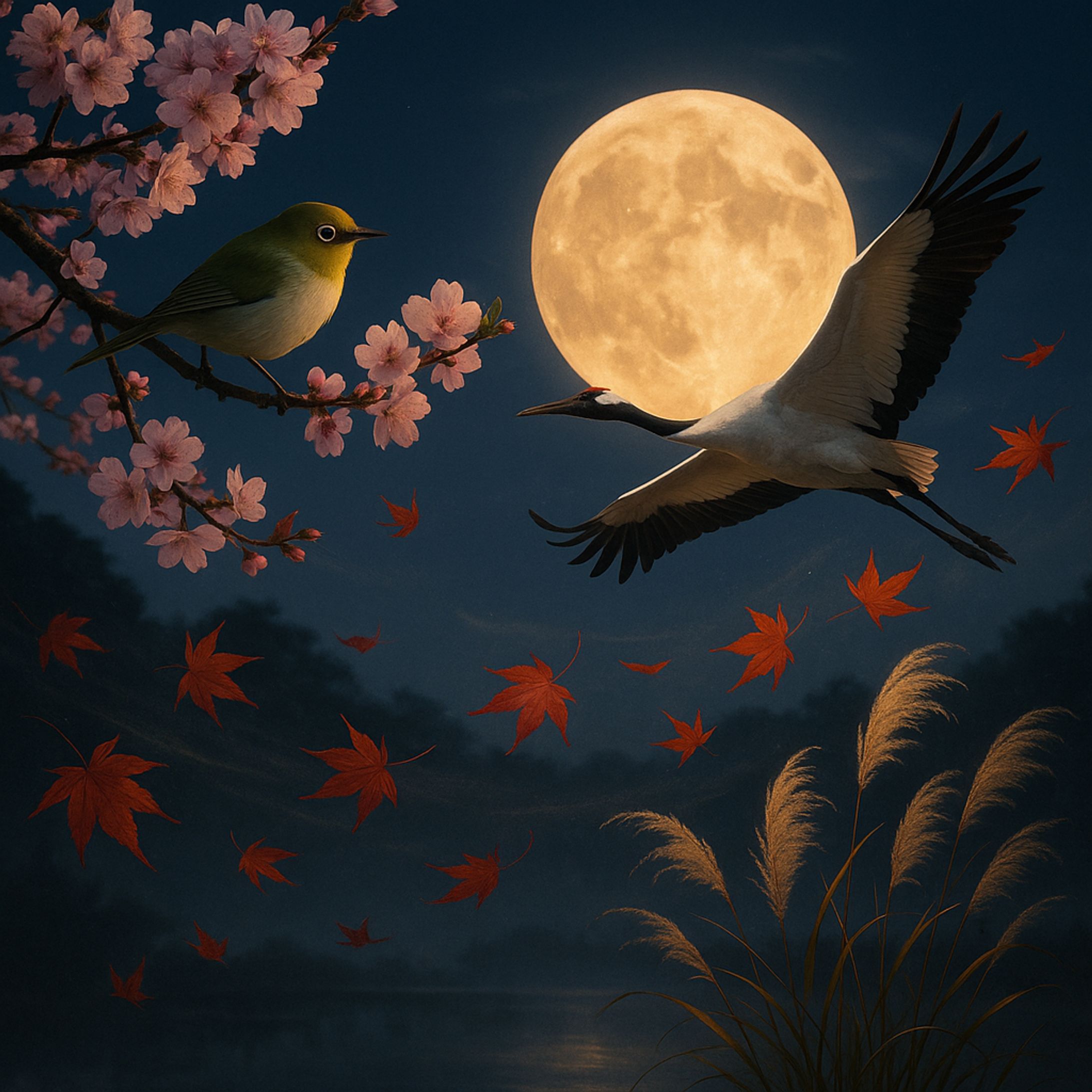 花鳥風月 絵巻 — 風の律、月の照り-1