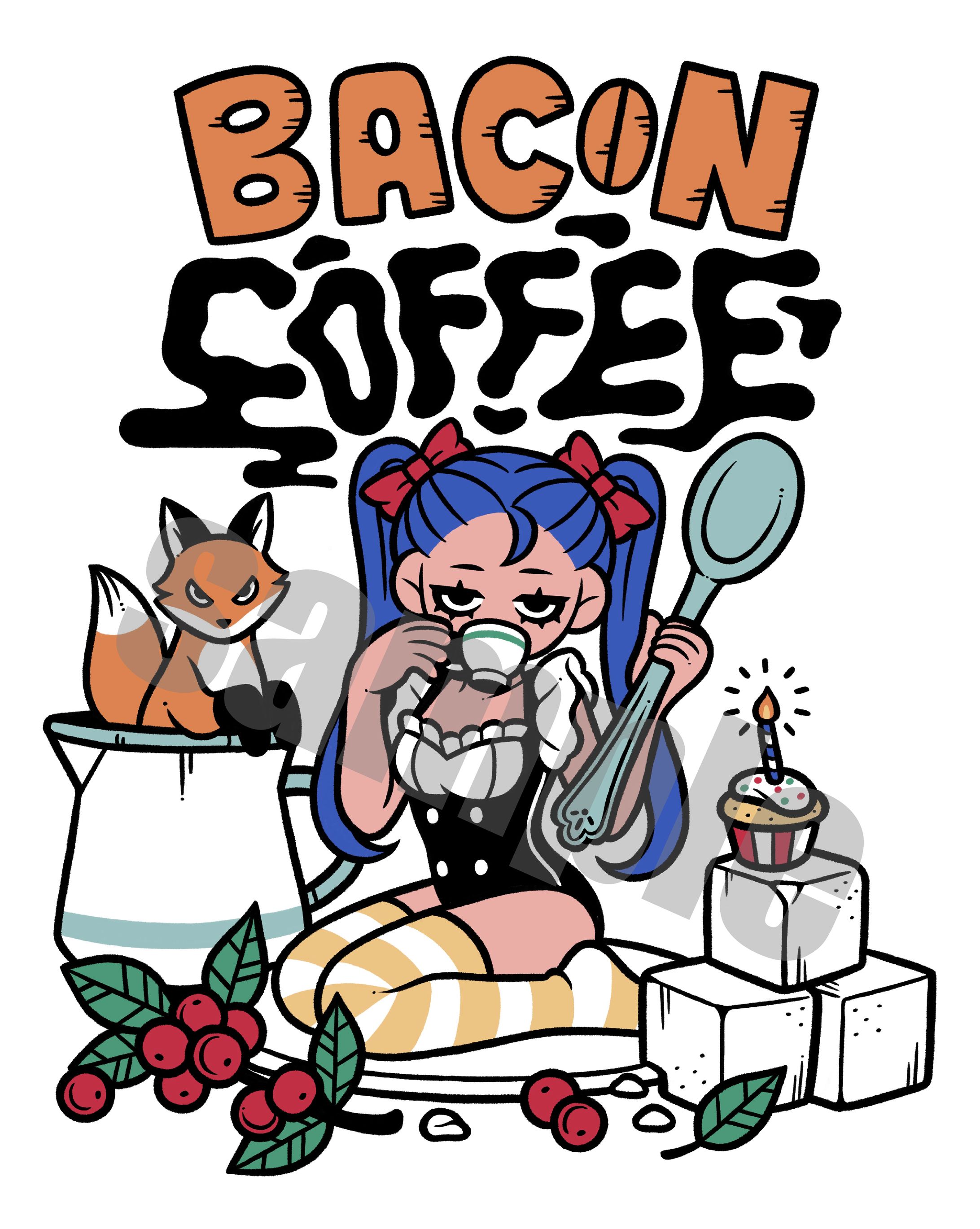 【works】Bacon Coffee様【パッケージ・グッズイラスト】-1