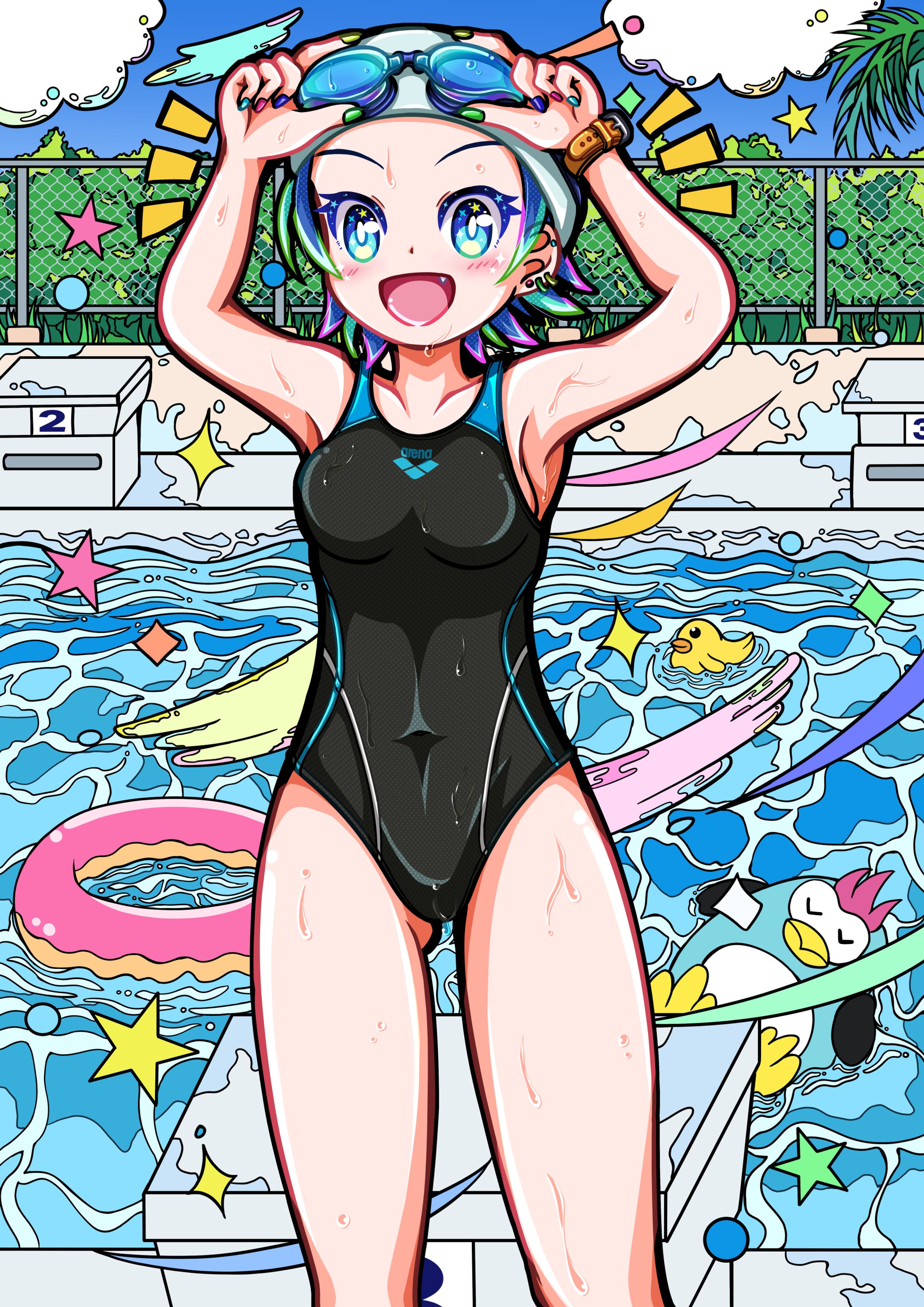 水着イラスト（オリジナルキャラクター）-1