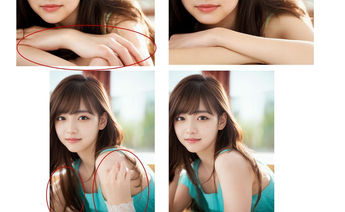 Photoshopによる手足の画像修正