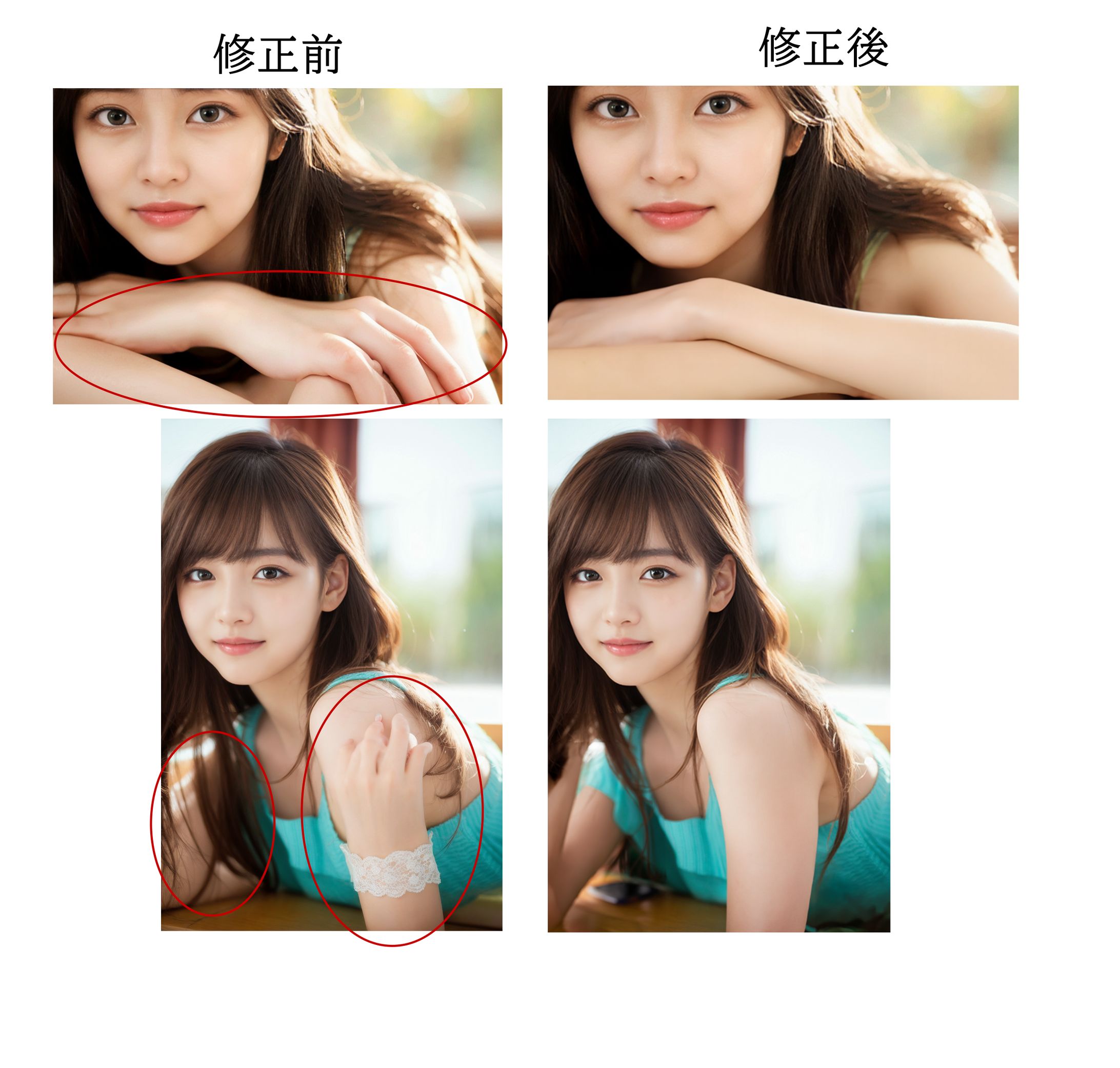 Photoshopによる手足の画像修正-1
