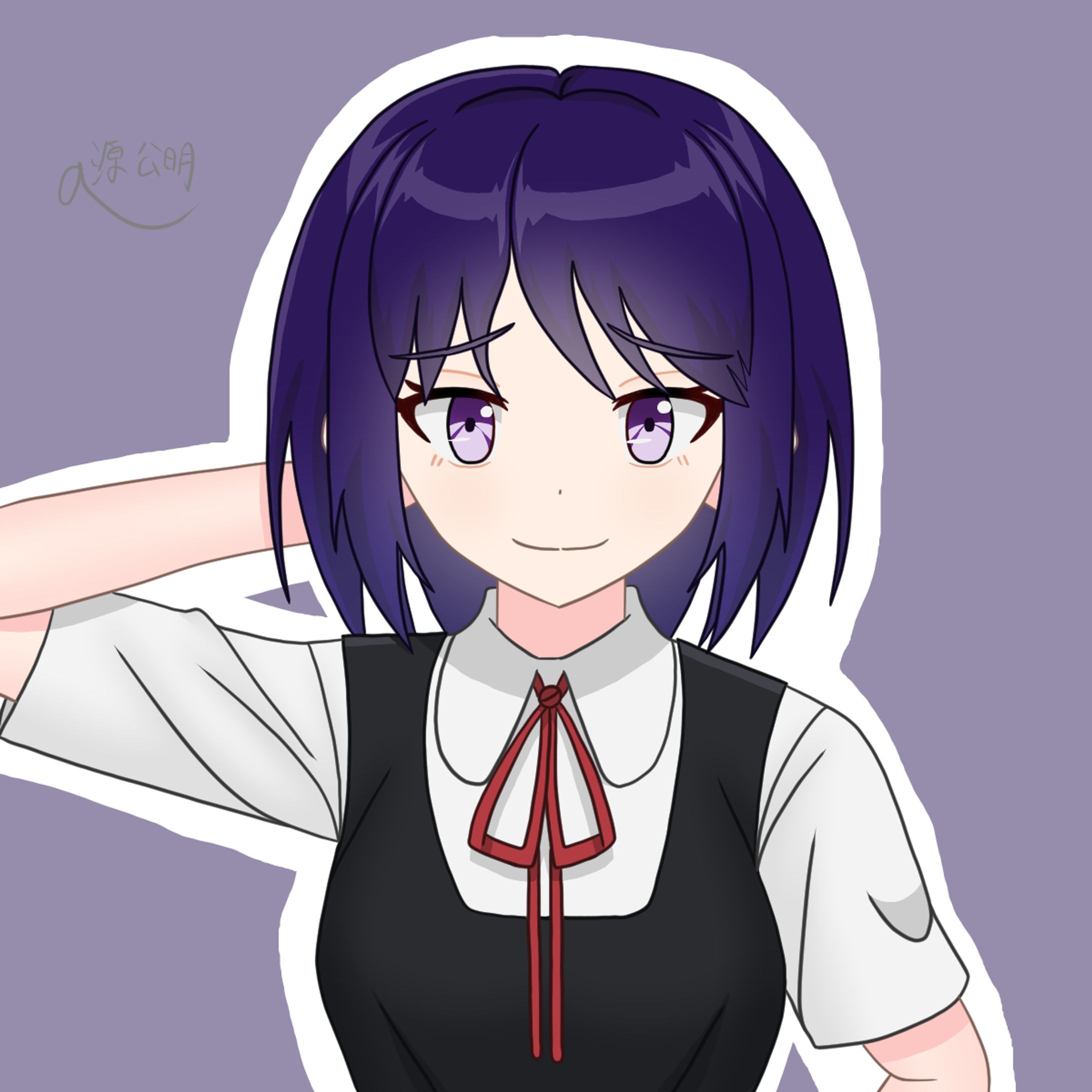 オリジナルキャラクター制服娘アイコンイラスト-1