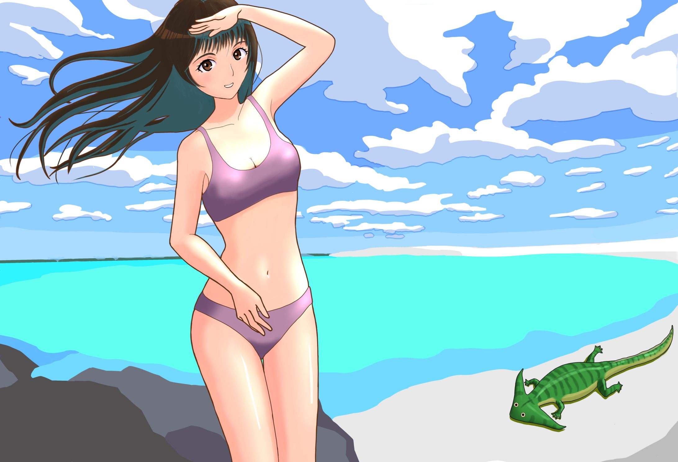 海と水着とディプロカウルス-1