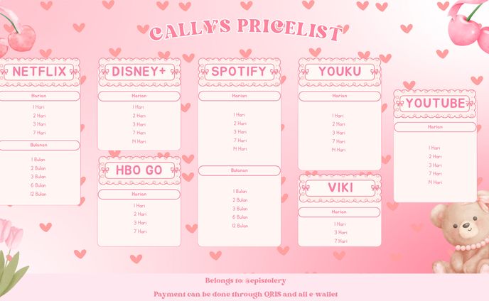 App Prem Pricelist; Cherry Beary!