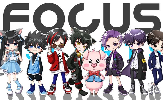 focus e-Sports様　3頭身チームメンバーイラスト