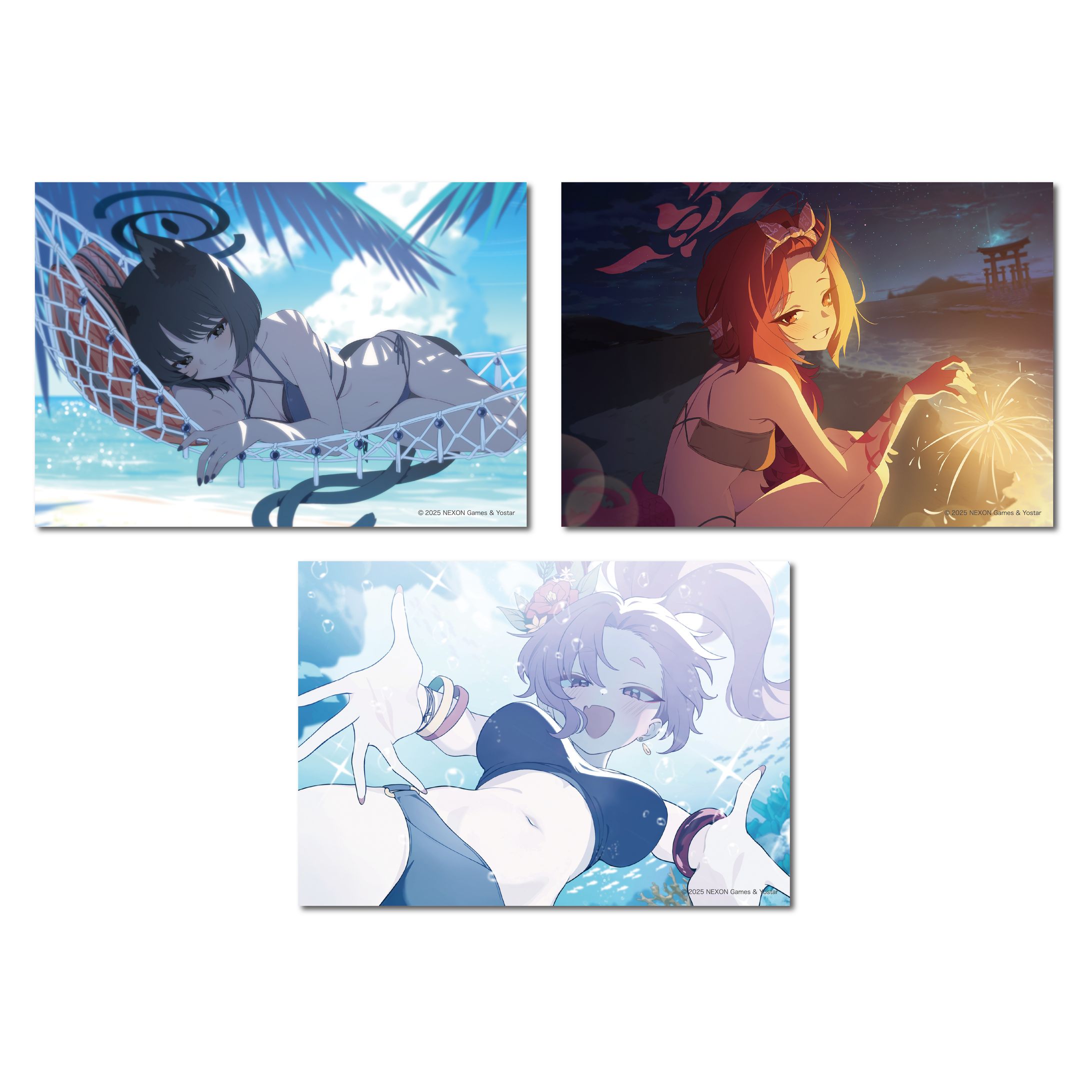 株式会社Yostar ブルーアーカイブ「ブロマイドセット（キキョウ（水着）、ユカリ（水着）、レンゲ（水着））」商品企画・デザイン-1