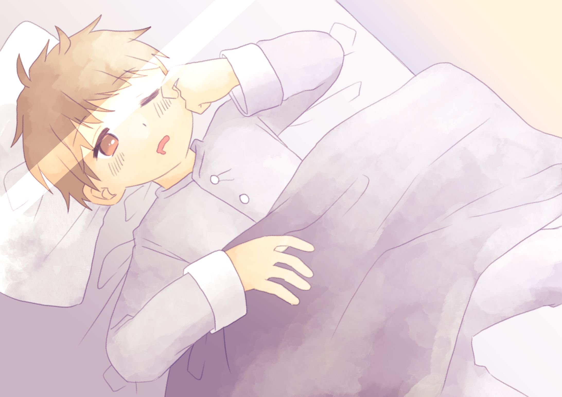 目覚める少年(ラフ)-1