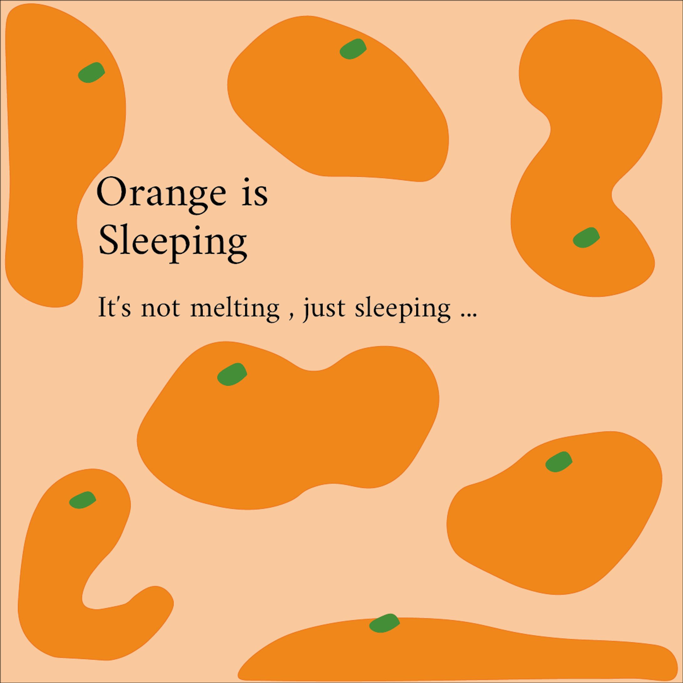 眠るオレンジ柄-1