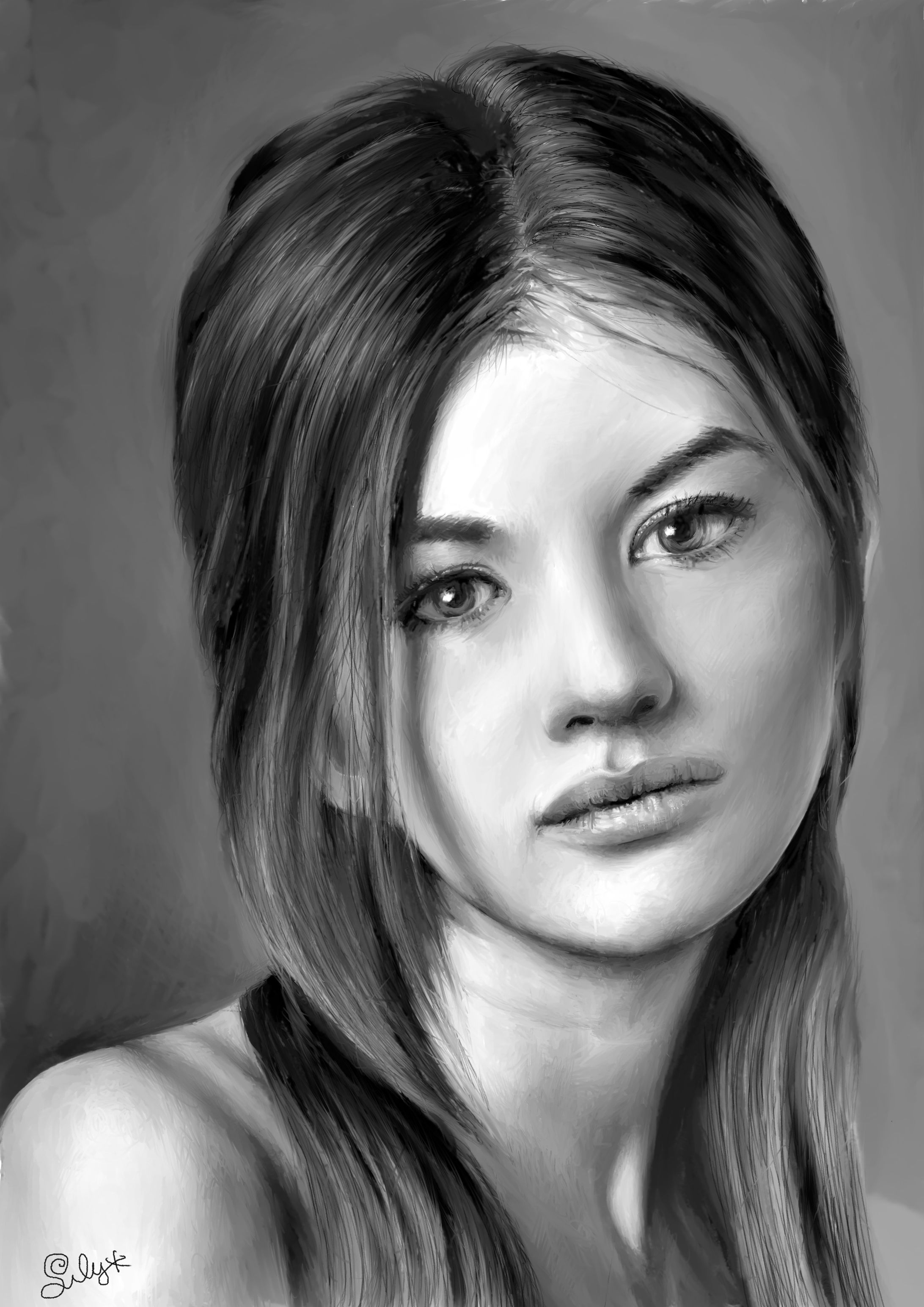 Woman 1  (hyper-realistic painting)-1
