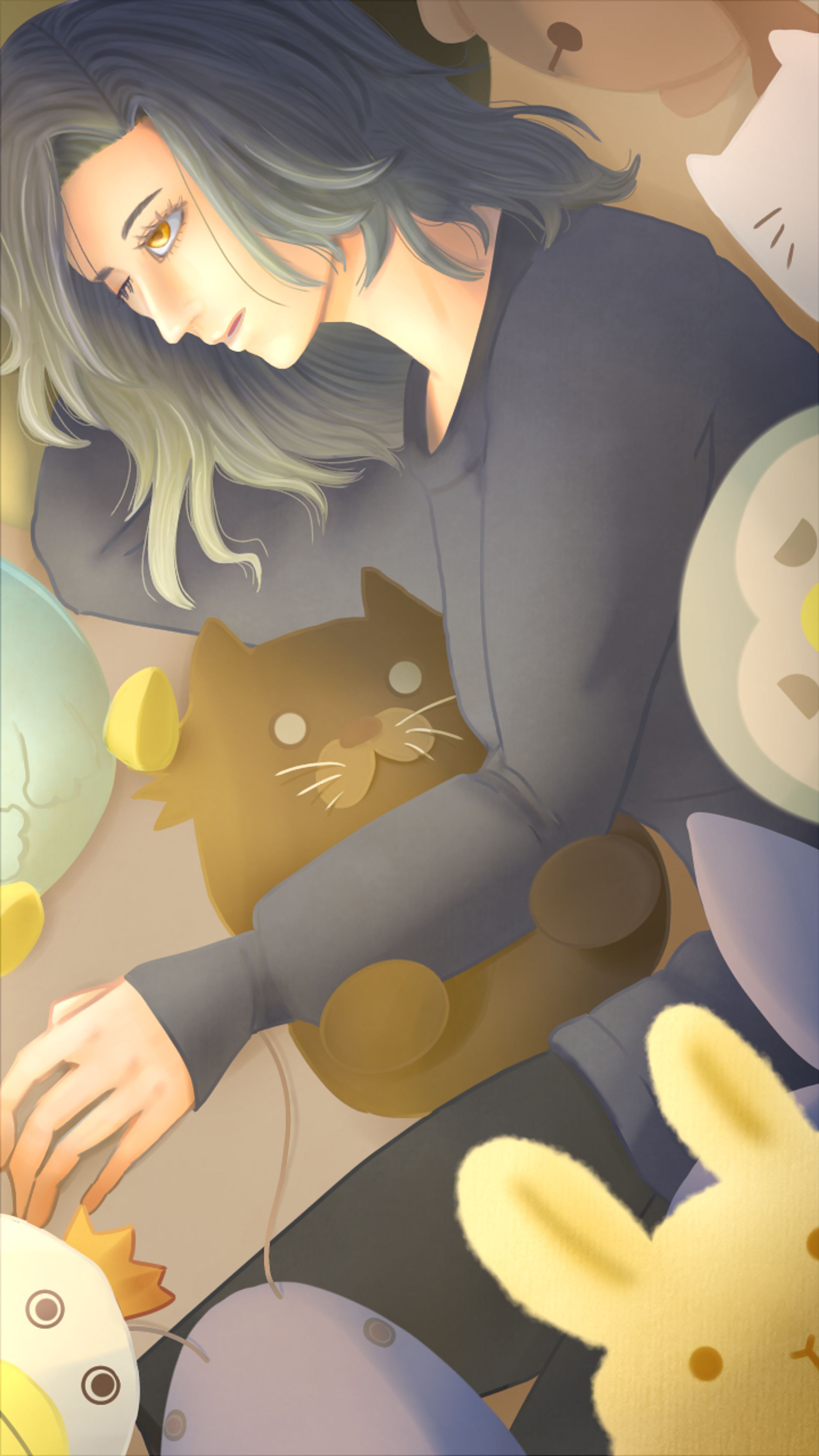 朝とぬいぐるみ-1