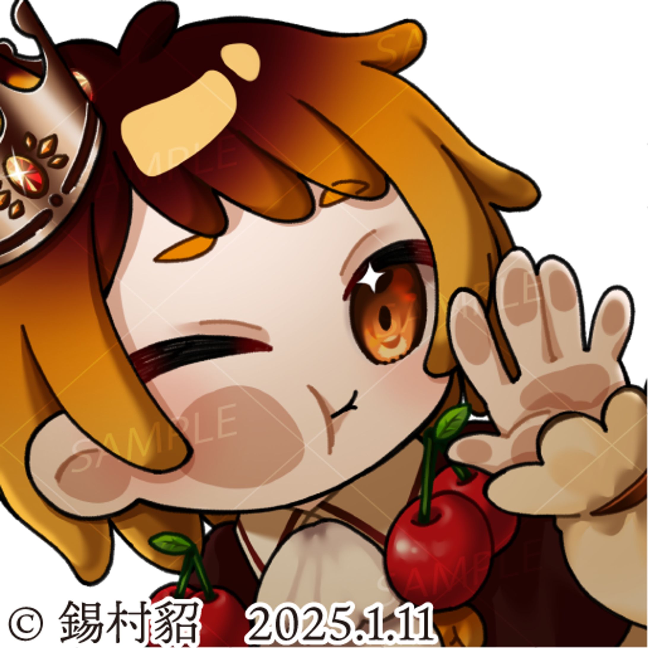 特大プリンアラモード様 アイコンイラスト-1