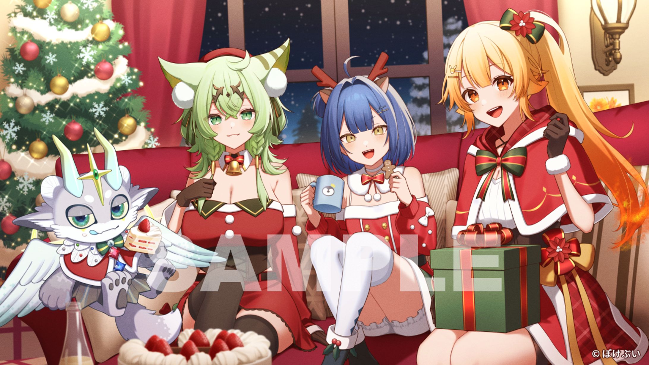 ぽけぶい様／クリスマスボイス用イラスト-1