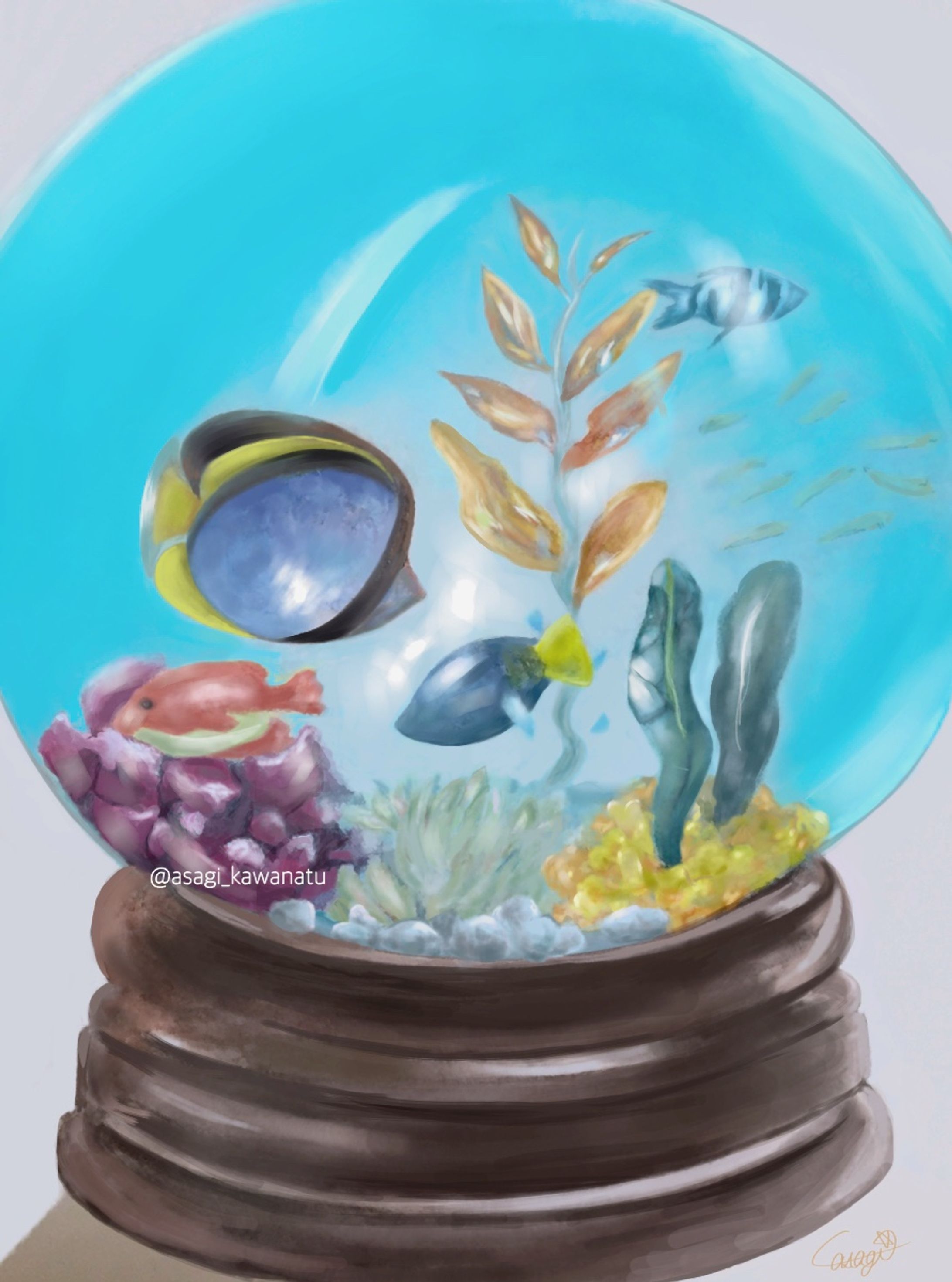 【創作】魚たちのスノードーム-1