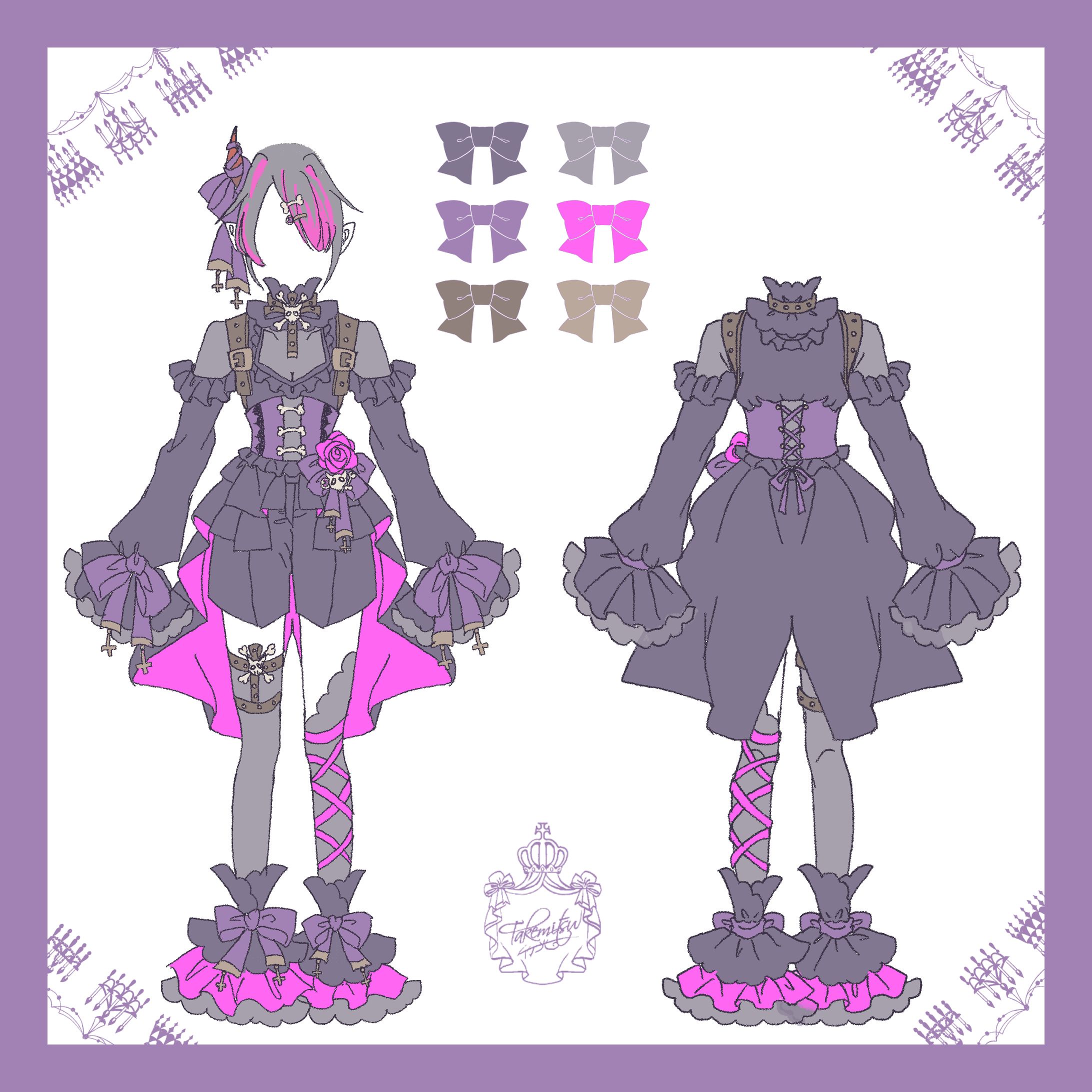 【お仕事】個人様・オリジナルキャラクター用の衣装デザイン-1