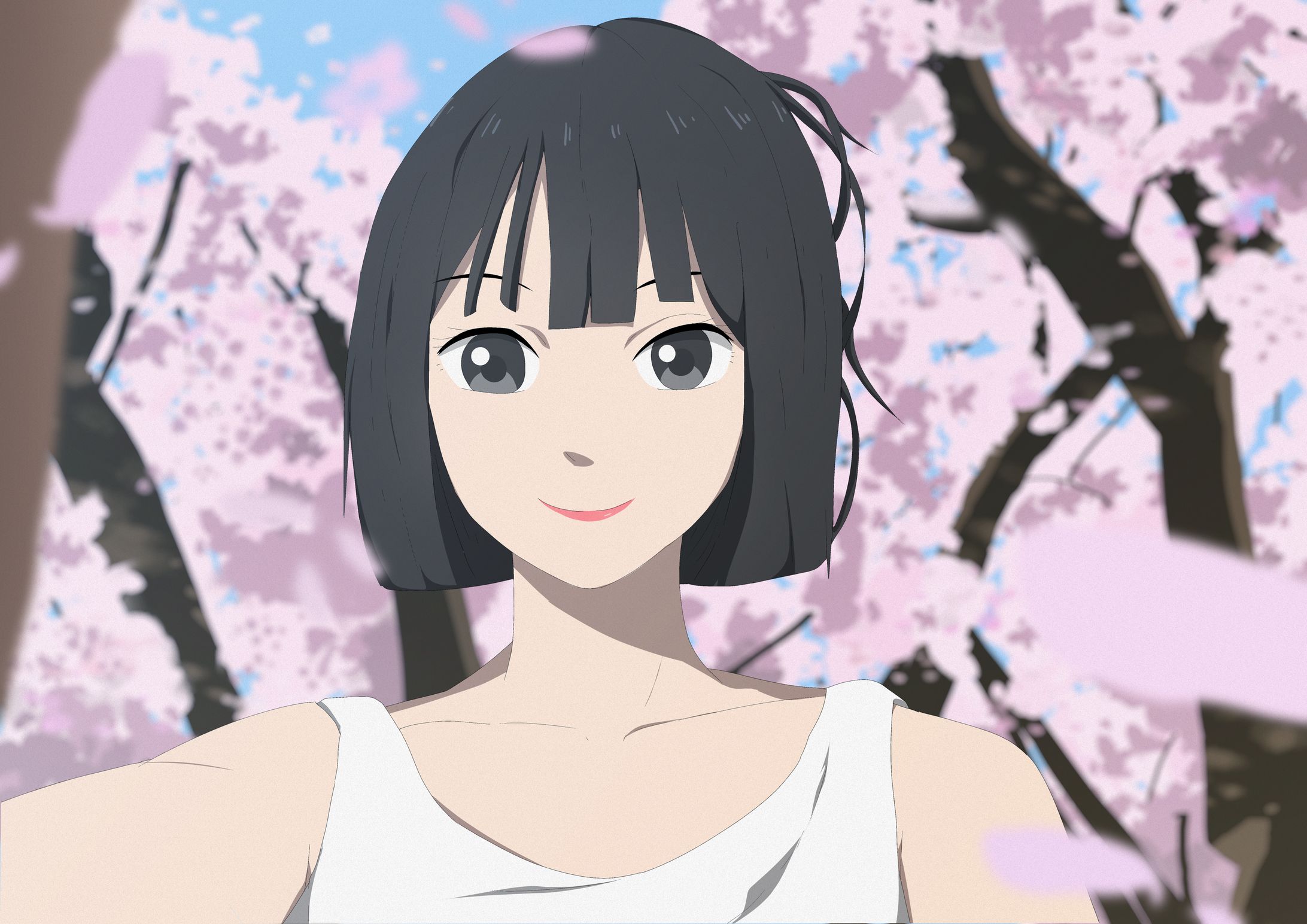 Girl with sakura-1