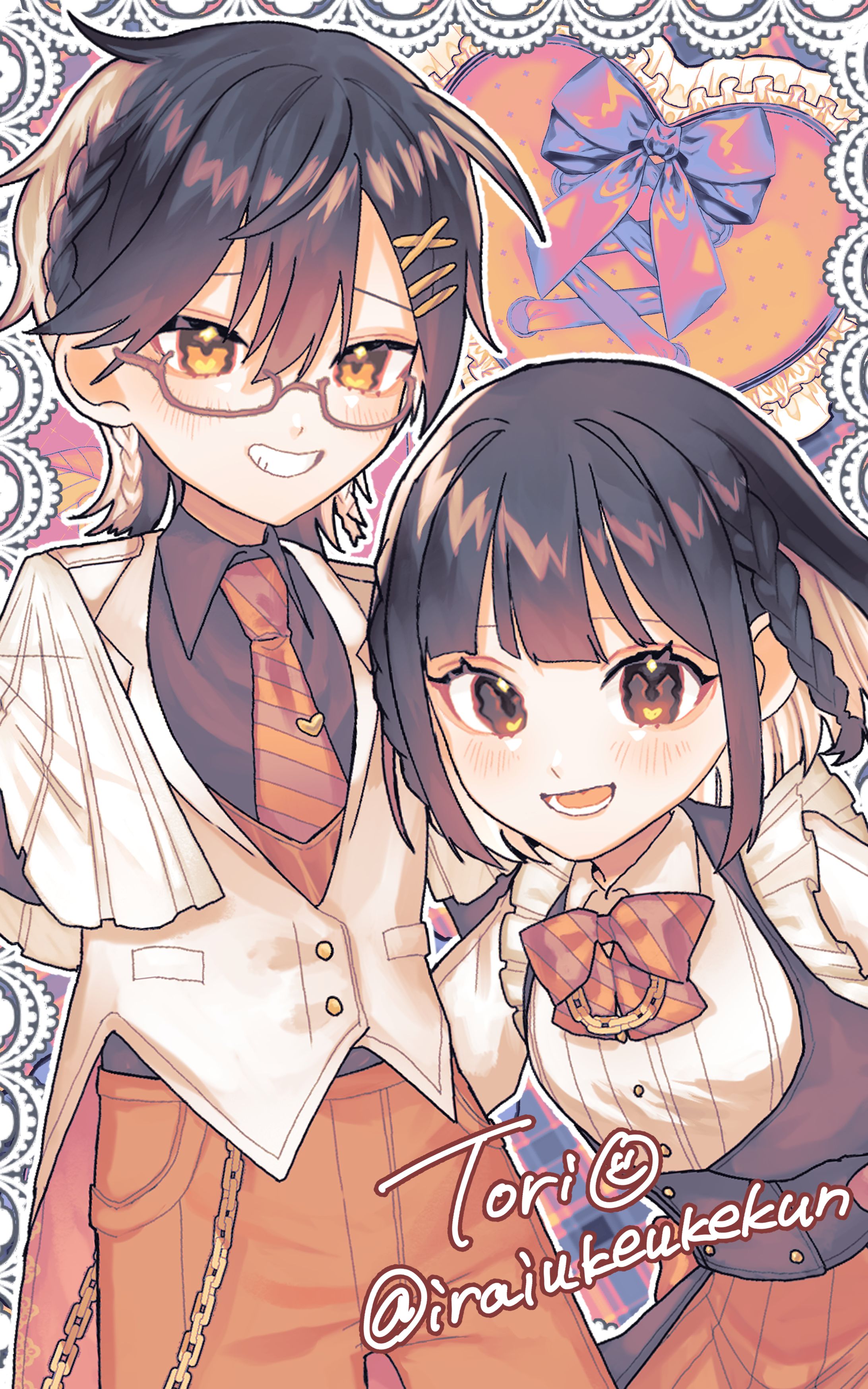 バレンタイン2人組イラスト-1