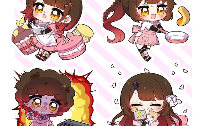 ホロライブ ロボ子さん　活動4周年記念イラスト