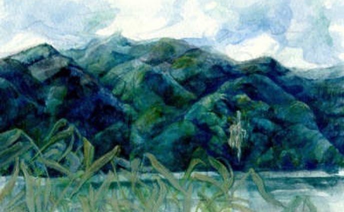 山並み #illustration #風景 #山 #水彩