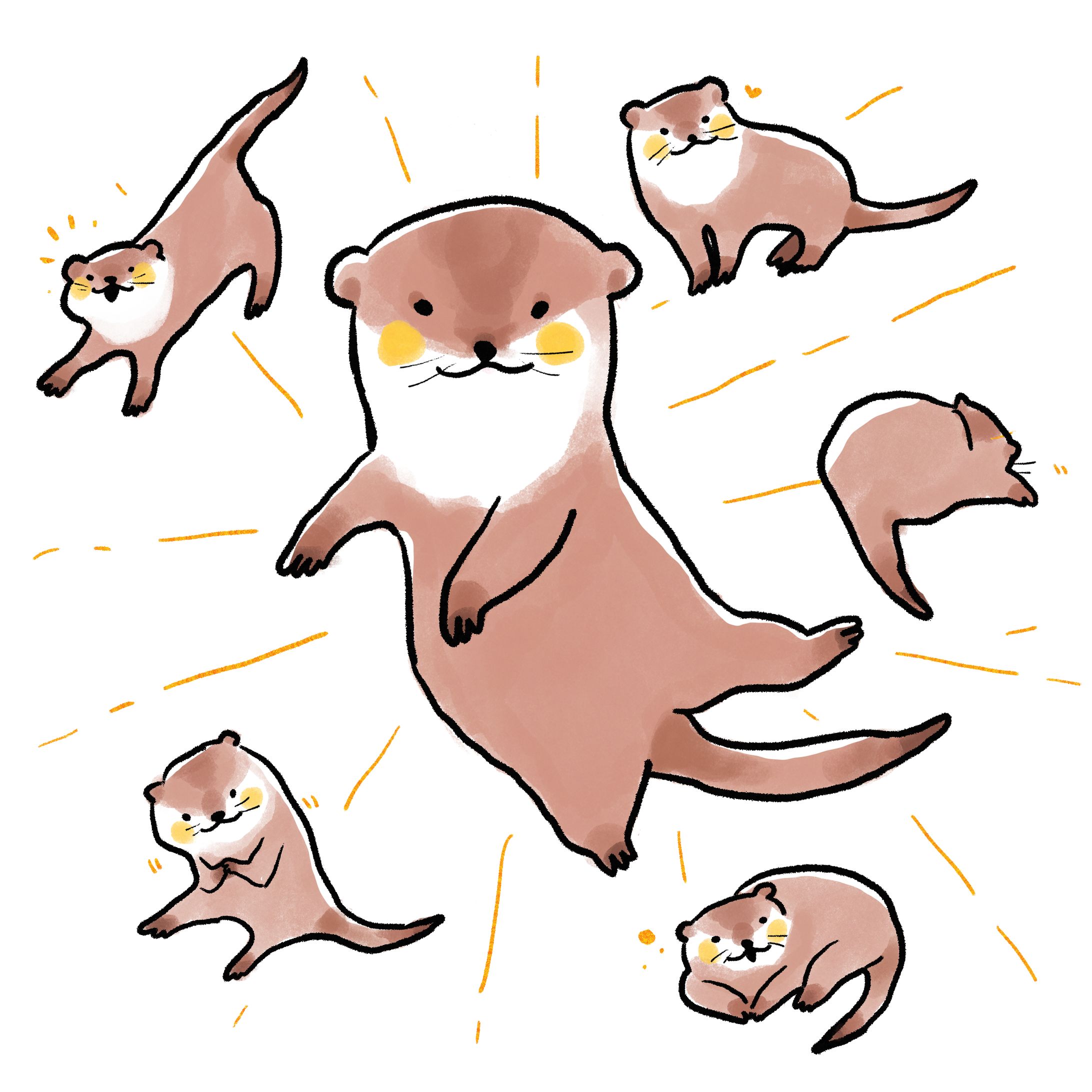 カワウソのアクティブなポーズ-1