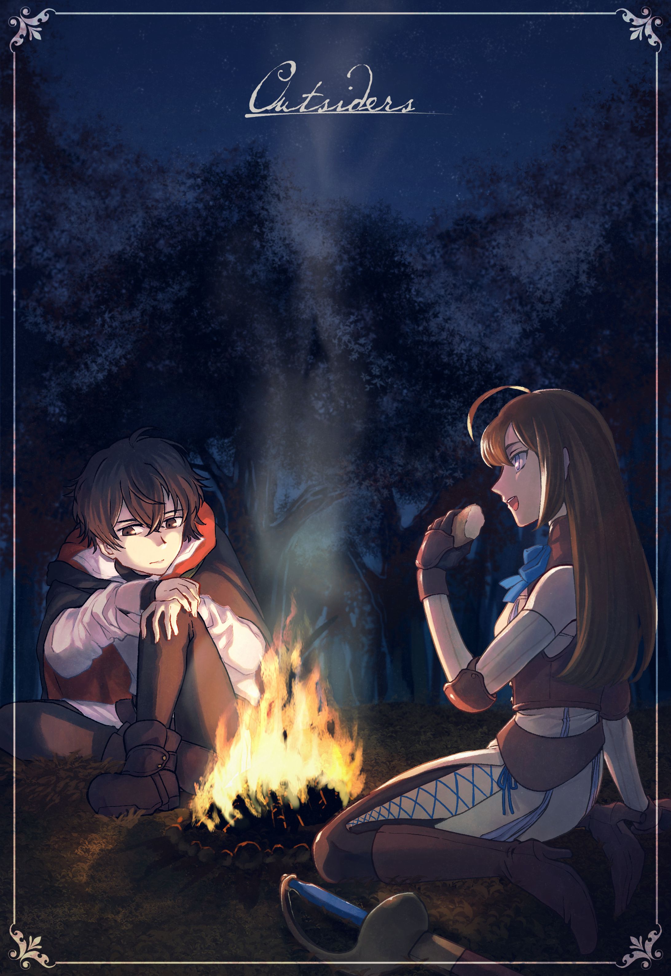 ファンタジーweb小説の表紙イラスト、キャラクターデザイン-1