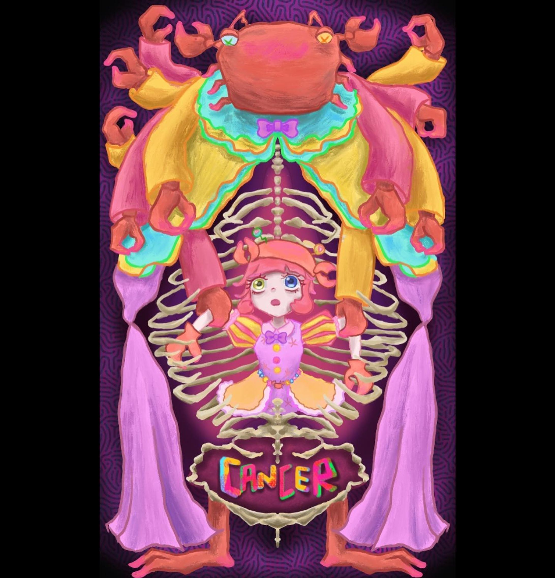♋️ Cancer ⋆꙳
𓂃𓂃𓂃𓂃𓂃𓂃𓂃𓂃𓂃𓂃

꙳☄︎ Paulette ✯‬♀︎

サーカスでジャグリングのお手伝いをする女の子。幼い頃からカルムに育てられ、今も一緒にいる。カルムのことが大好きだったけど、、。

꙳☄︎ calme ✯‬🦀

サーカスでジャグリングをするカニさん。子どもたちに人気者でいつも囲まれている。子どもが大好きで食べちゃいたい！

 #イラスト  #art  #illustration  #illust  #オリジナル #イラスト好きな人と繋がりたい  #イラストグラム  #絵描きさんと繋がりたい  #絵柄が好みって人にフォローされたい  #일러스트 #그림스타그램  #미술 #插图 #アンティーク #antique #ビスクドール #かに  #蟹座  #Cancer #marionnette  #かに座  #tarotcards  #Gémeaux  #circus  #サーカス  #星座  #十二星座  #タロットカード  #デザフェス-1