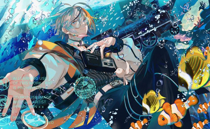【メーヨウ様】「ウミユリ海底譚」MVイラスト