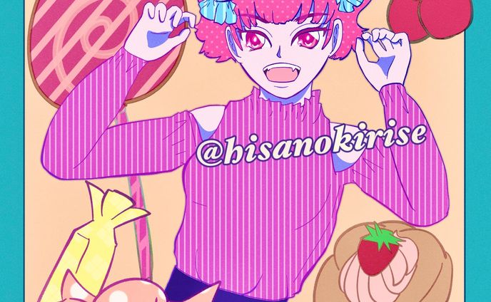 ポップなお菓子と女の子