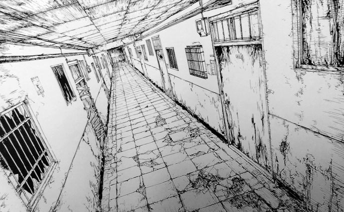 アナログ漫画背景
