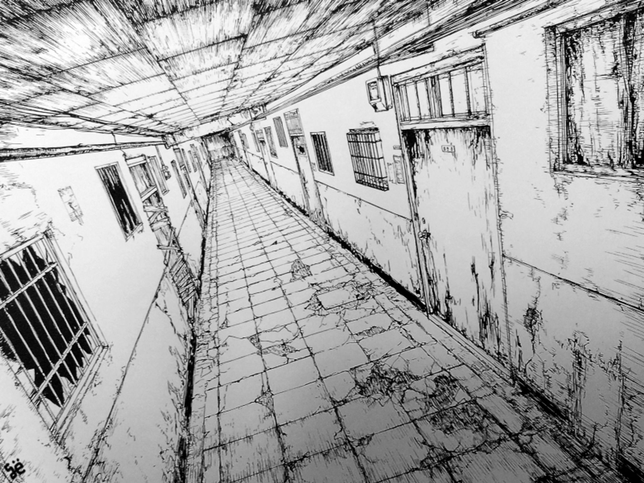 アナログ漫画背景-1