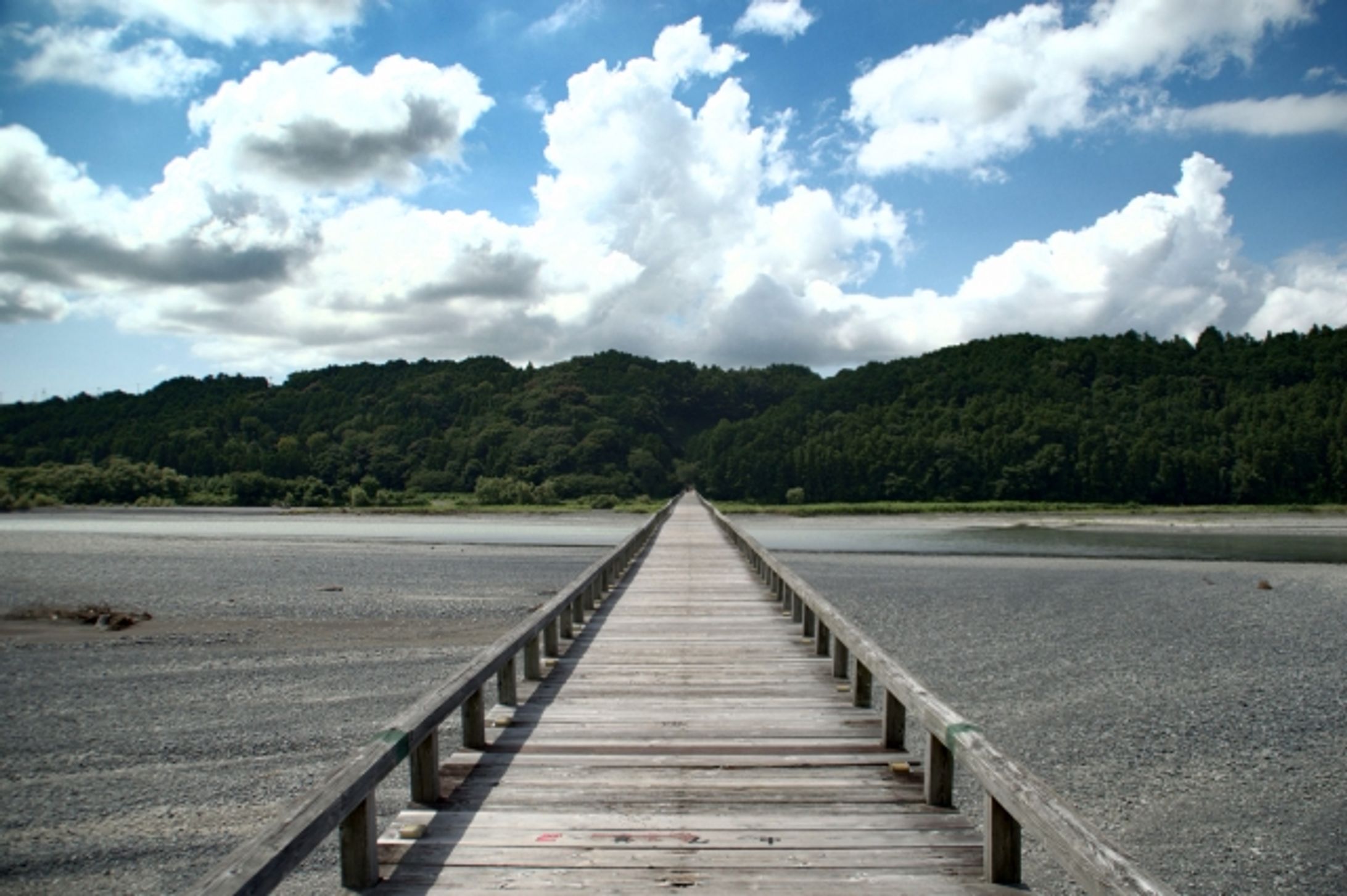 世界でいちばん長い木造の橋「蓬莱橋」　全長897.4メートルで「やくなし＝厄無し」！？縁起の良い橋でも人気-1