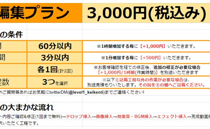 3000円お手軽プラン