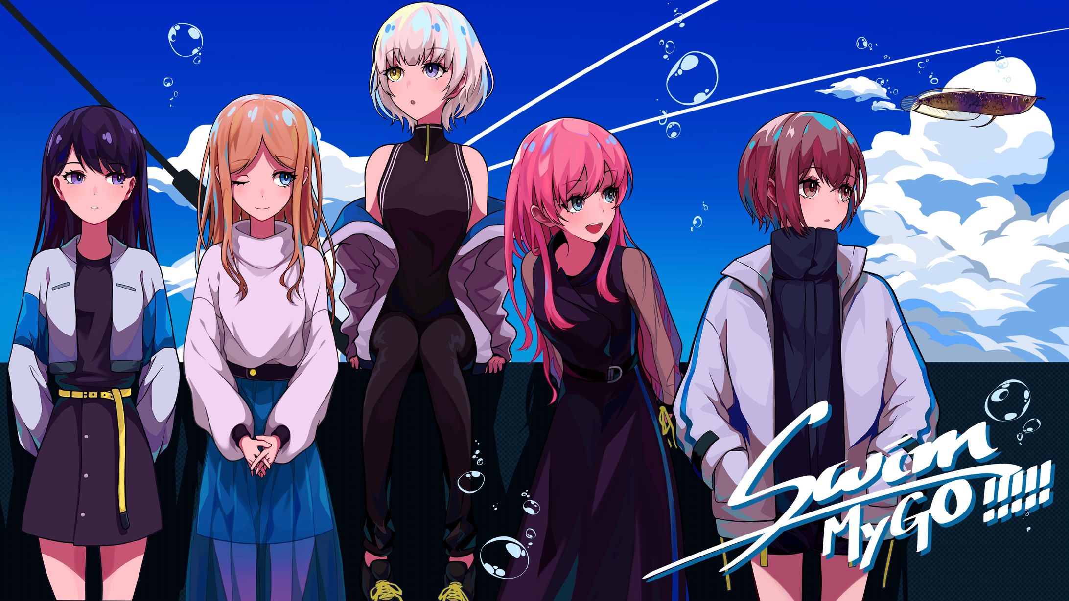バンドリ!プロジェクト新バンド「MyGO‼︎‼︎!」カバー楽曲「swim」MVイラスト-1