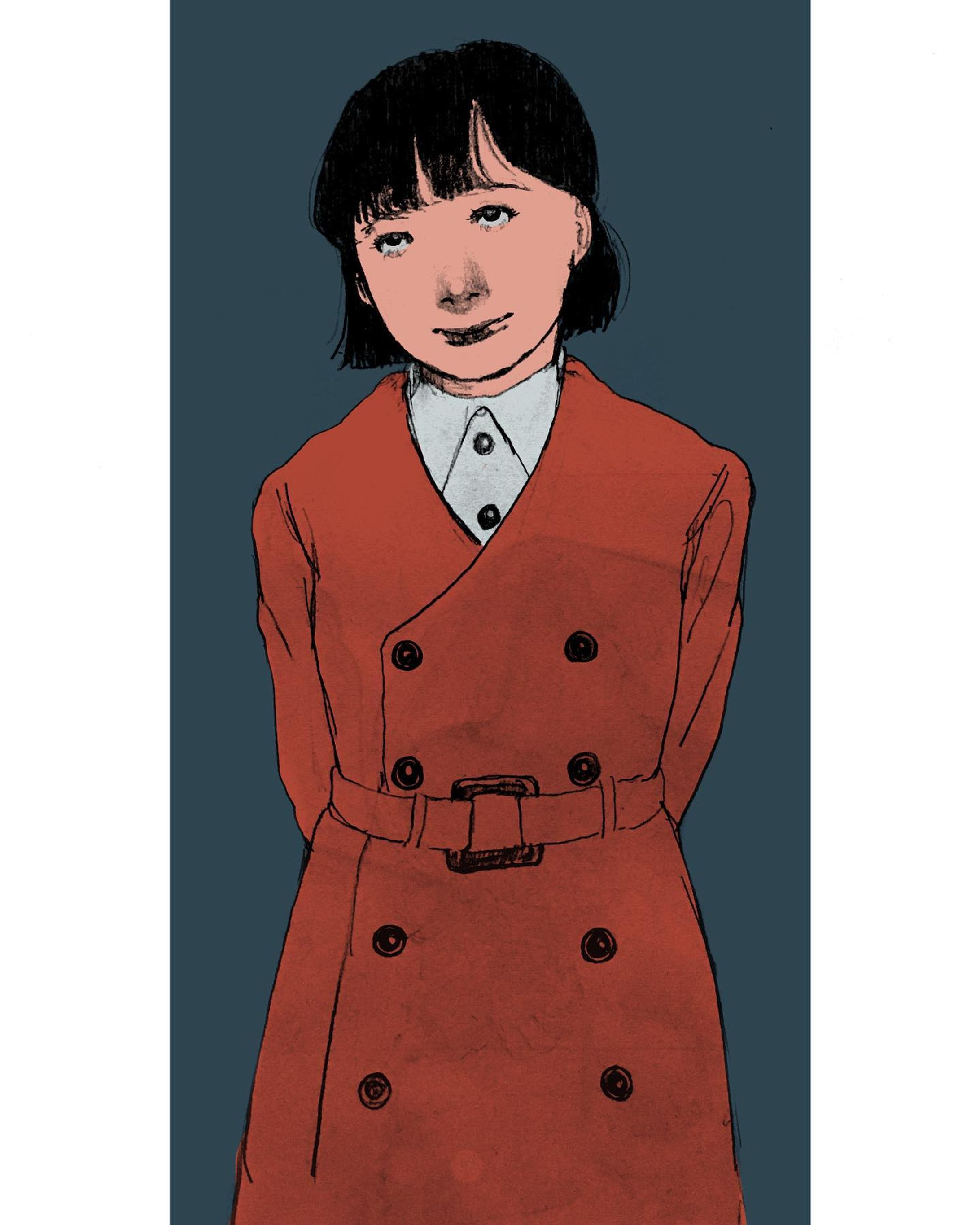 襟がないコートがほしいね  #illustration #drawing #croquis #イラスト #イラストレーション #アナログイラスト #クロッキー-1