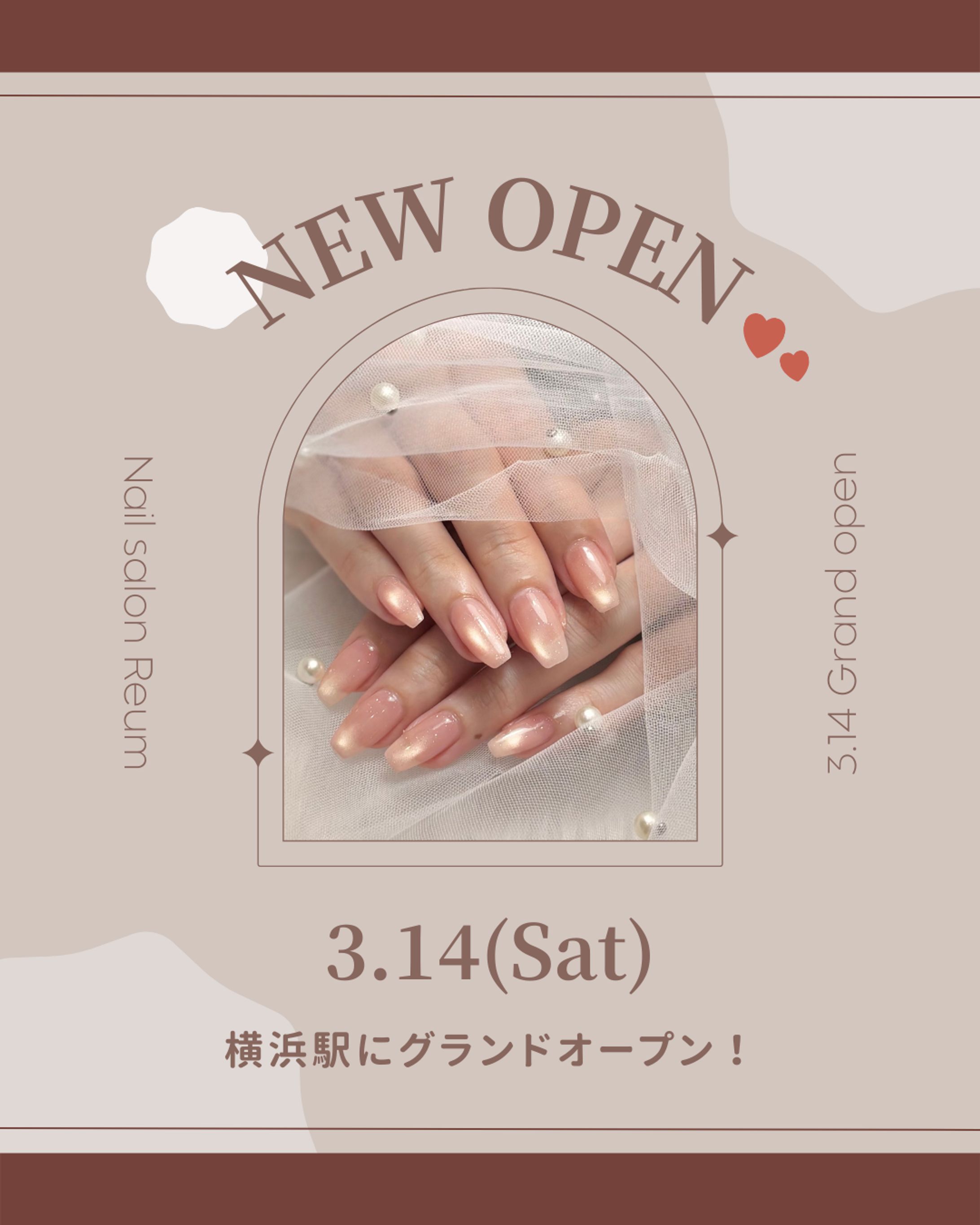 【自主制作】ネイルサロンオープン告知投稿（架空）-1