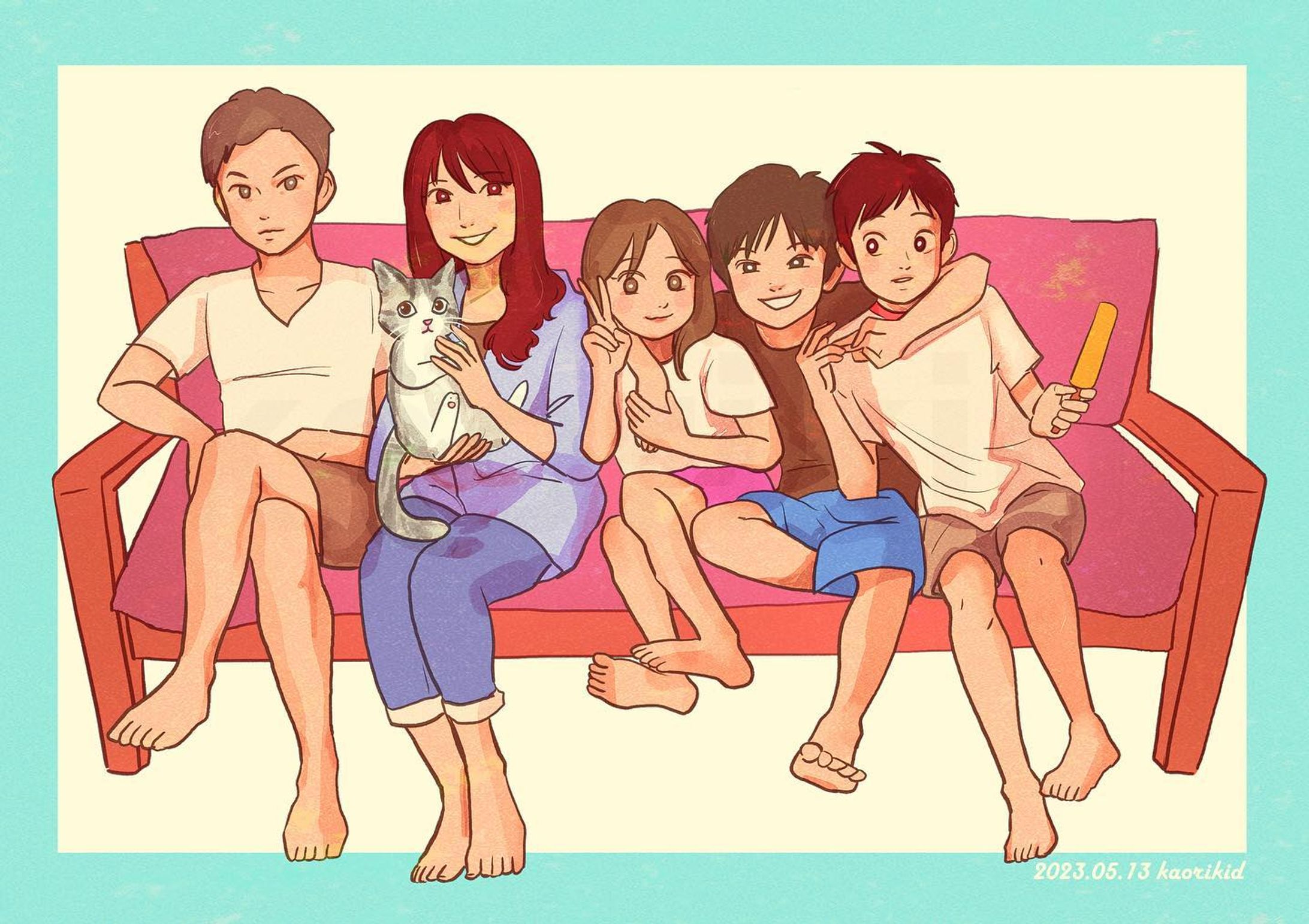 【個人のお客様】プレゼント用
家族の似顔絵イラストを制作しました。お写真を参考に描きました💐
I made the illustration of a family!
.

https://kaorikid.com/portfolio/2305_presentillust/
.
.
#レトロイラスト  #デザイン #イラストレーター #illustration #illust #レトロ可愛い 
.
.
.
 #design #nostalgie #art  #artwork  #myart #nostalgic #painting #digitalart #家族 #ポスター風 #似顔絵  #イラスト　#プレゼント用 #painting #ご依頼-1