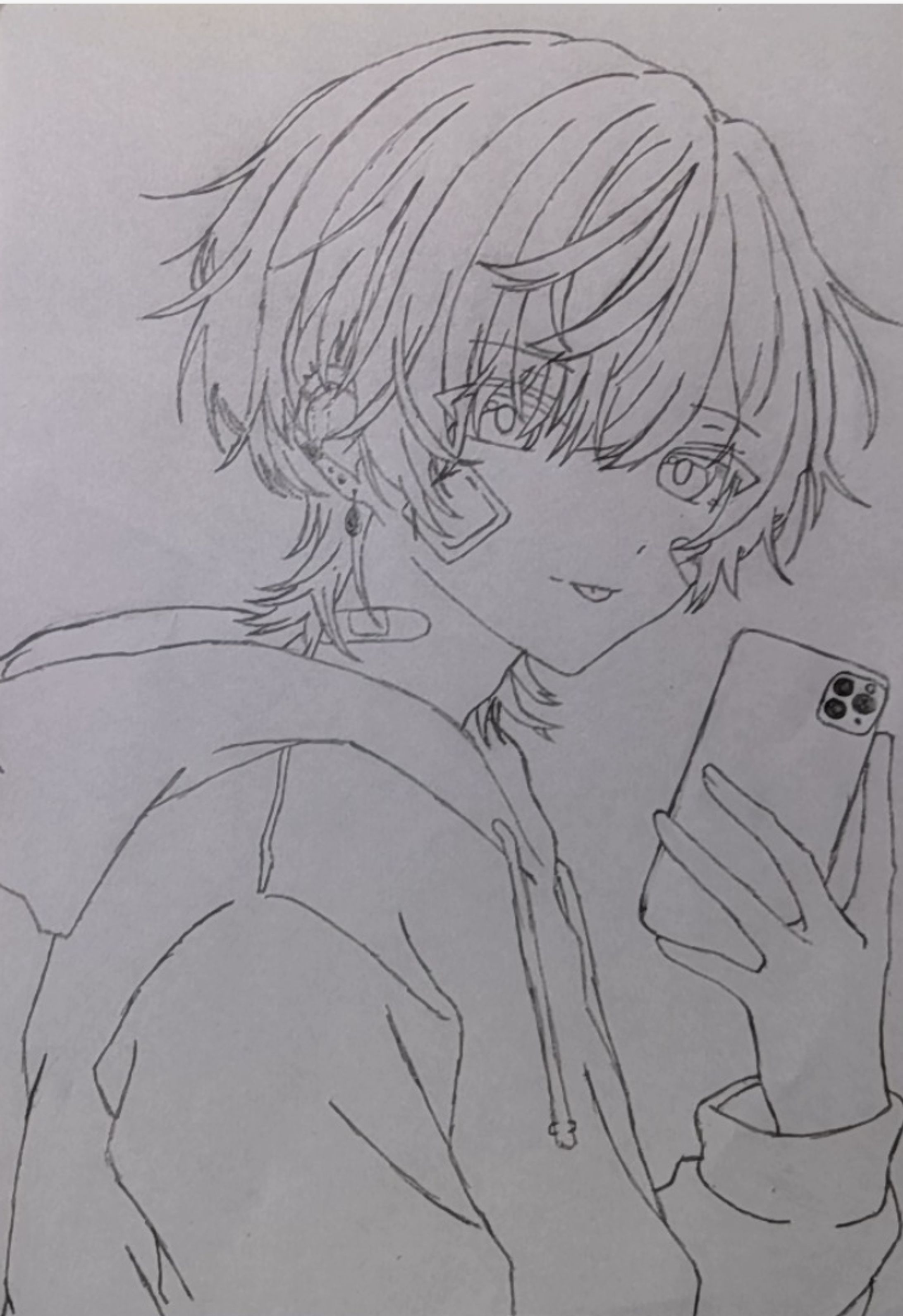 パーカー男子　模写-1